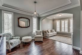 Front Sitting Room Sherwin Williams Comfort Gray Grey Paint Living Room French Country Living Room Living Room Shades