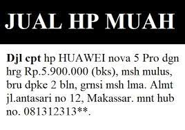Dengan perkembangan zaman iklan sangat dibutuhkan oleh. 7 Contoh Iklan Baris Jual Hp Gambar Dan Penjelasannya