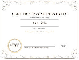 How To Use A Certificate Of Authenticity For Your Art Business Online Marketing For Artists