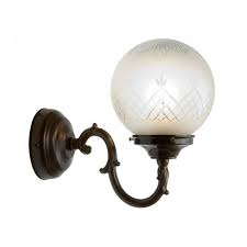 Edwardian ladies wall light with vaseline shade. Traditional Antique Wall Light With Patterned Glass Globe Shade