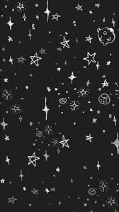 Black And White Star Computer Background Stary Night Wallpaper Goth Wallpaper Iphone Wallpaper Phone Wallpaper
