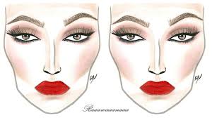 How To Winged Liner Bold Lips Face Chart Tutorial