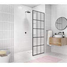 Glass Warehouse French Monture Noir 30 In W X 78 In H Fixed Single Panel Frameless Shower Door In Matte Black With Clear Glass Gw Fss 30 Mb The Home Depot In 2021 Frameless