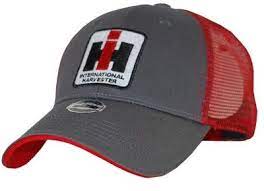Grey Hat With Red Mesh Farmall Hats Trucker Hat Trucker Cap