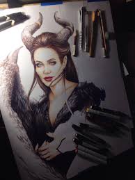 Next sketch out the eye shapes then draw them in completely. Angelina Jolie On Twitter Angelina Jolie Maleficent Drawing By Marlene Freimanis Https T Co Rz4dz1xyol