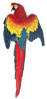 Parrot Metal Wall Decor Metal Wall Art Painted Parrot Wall Hanging Metal Art Garden Decor Outdoor Wall Art Tropical D Parrots Art Tropical Art Bird Art