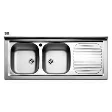 Lavandino lavamani acciaio aisi quadrato 400 x 400 x 770 mm colonna. Lavello Cucina In Acciaio Inox Con Due Vaschette 120x50cm Apell