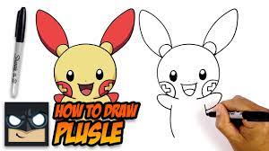 How To Draw Pokemon Plusle Step By Step For Beginners Youtube