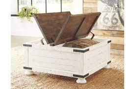 Ashley furniture wystfield white brown cocktail table with storage. Wystfield Coffee Table Ashley Furniture Homestore Coffee Table Farmhouse Chest Coffee Table Ashley Furniture