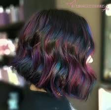 Black And Rainbow Hair Color Pin By Kate Mae On Colorful Hair Hair Styles Oil Slick Hair Hair Color