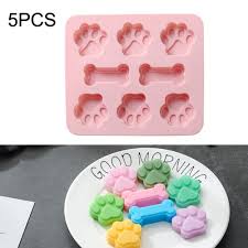 5 PCS Cartoon Cat Claw Bone Shape Cake Chocolate Silicone Mold Microwave  Baking Ice Tray Mold