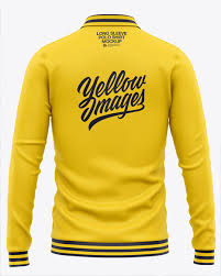 Download Men S Long Sleeve Polo Shirt Back View In Apparel Mockups On Yellow Images Object Mockups
