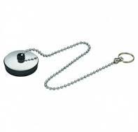Bouchon-chaînette à enjoliveur avec anneau brisé, L. 300 mm, D. 36/38 mm,  inox chromé