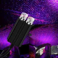 Lngoor Usb Star Night Light 2 Colors 7 Lighting Effects Auto Roof Star Lights Portable Romantic Light For Bedroom Car Party Ceiling And More Plug And Play Purple Red