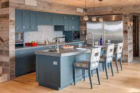 Blue Kitchens With Pitch Perfect Color Schemes Concrete Countertops Kitchen Blue Kitchens Kitchens With Concrete Countertops
