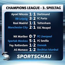 Bei der vielzahl der ligen und wettbewerbe kann man. Sportschau On Twitter Die Ergebnisse Aus Der Fussball Champions League Von Heute Rblfcp Apnbvb Ucl