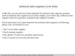 Technical Sales Engineer Cover Letter
