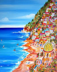 La Bella Positano Amalfi Coast Art Print By Roberto Gagliardi In 2021 Italy Painting Italy Art Positano