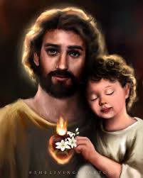 St. Joseph und Kind Kunstdruck