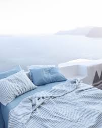 Aesthetic Black And White Bed Sheets Mediterranean White Santorini White French Linen Bedding In White Aesthetic Home Decor Royal Blue Bedding Blue Bedding Baby Blue Aesthetic