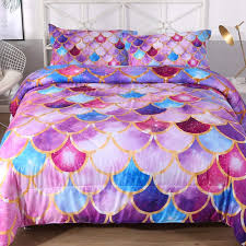 We won't tell that you're just getting rid of the quilt set from your first apartment, and with this set no one can tell. Amazon Com 3d Pink Mermaid Comforter Sets Twin 3 Pcs Girls Kids Princess And Mermaid Twin Size Quilt Comforter Coverlet Bedspread Comforter With Pillowcases Galaxy Mermaid Bedding Sets Galaxy Comforter Twin Kitchen