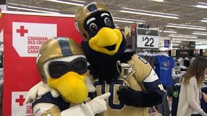 Nanook and punter participate in events around edmonton and area each year and love to be a part of the action. Blue Bombers Buzz And Boomer Win Mascot Scavenger Hunt Cbc News