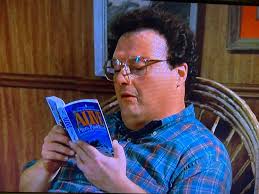 Has anyone ever noticed what book Newman is reading when Kramer is in the  hot tub with butter?.. The book makes the scene funnier