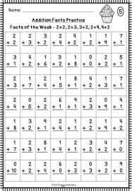 Addition Facts Practice Worksheets And Problem Of The Week Schedule In 2020 Math Facts Practice Addition Addition Fact Practice Math Fact Practice