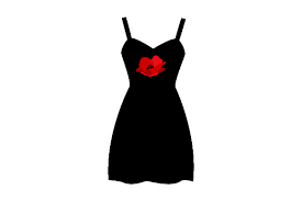 Download Red Poppy On Black Dress Svg Cut File By Creative Fabrica Crafts Creative Fabrica PSD Mockup Templates