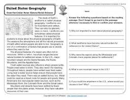 United States Geography 3rd Grade Reading Comprehension Worksheet United States Geography 3rd Grade Reading Comprehension Worksheets Reading Comprehension