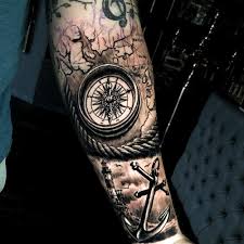Compass Anchor Map Forearm Tattoo Designs For Guys Best Forearm Tattoos For Men Cool Inner And Oute In 2020 Tattoos For Guys Forearm Tattoo Men Outer Forearm Tattoo