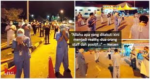 Lebih kurang 15 menit setelah matahari terbit. Dua Orang Staff Positif Covid 19 Petugas Hospital Manjung Tadah Tangan Berdoa