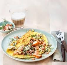 Omelette Mit Gurken Krabben Und Lachs Rezept Rezepte Abendbrot Krabbensalat Rezept