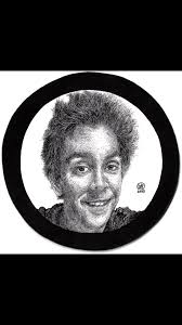 “JOSH HITSMAN at age 40" (Self-portrait) (FFCC) , (82 in series), Ink