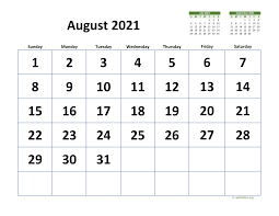 Just click print right from your browser. August 2021 Calendar With Extra Large Dates Wikidates Org