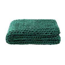 Emerald green was the 2013 pantone color of the year. Chunky Knit Throw 130x170cm Knitted Throws Chunky Knit Throw Green Throw Blanket