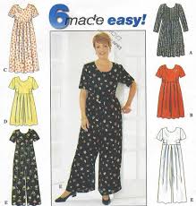 Plus Size Womens Dress Or Jumpsuit Empire Waist Simplicity Short Sleeve Summer Dresses Plus Size Sewing Plus Size Sewing Patterns