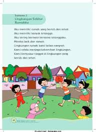 Media dan alat pembelajaran gambar keadaan rumah yang kontradiktif, yang satu bersih dan yang satu kotor teks tentang kebersihan lingkungan rumah lembar kerja alat musik ritmis (misalnya: Subtema 4 Bekerja Sama Menjaga Kebersihan Dan Kesehatan Lingkungan