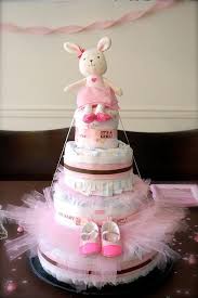 Baby Girl Diaper Cake Baby Girl Diaper Cake Baby Shower Cake Decorations Baby Girl Party Ideas