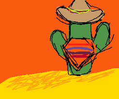 Add more paint for shadows. Draw A Cactus Wearing A Poncho And A Sombrero Drawception