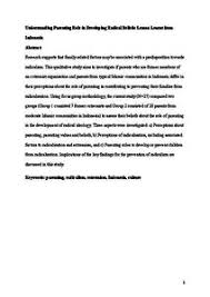 In case you haven't noticed, financial literacy is infamously absent in america. Understanding The Role Of Parenting In Developing Radical Beliefs Lessons Learned From Indonesia Qut Eprints
