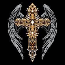 Vintage Cross With Wings Ornament Cross Drawing Cross With Wings Cross Art