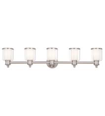 Livex Lighting 40215 91 Middlebush 5 Light 46 Inch Brushed Nickel Bath Vanity Wall Light