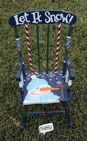 Hand Painted Christmas Snowman Chair Christmas Chair Christmas Furniture Hand Painted Chairs