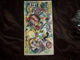 1 2 3 4 5 Acrylic On Matte Board Abstract Painting By Lucy Baker 2012 23 X12 Abstract Abstract Abstract Painting Painting