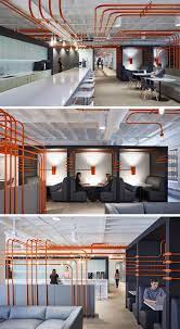 This Office Design Uses Orange Pipes To Guide People Around The Space Office Interior Design Corporate Office Design Design Studio Office