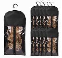 10pcs Long Hair Extensions Storage Bag Non-Woven Dust Proof Wig Bag with  Plastic | eBay