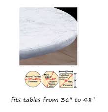 White Marble Elastic Fitted Vinyl Indoor Outdoor 48 Round Patio Table Cover Round Patio Table Patio Table Outdoor Blanket