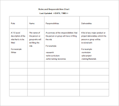 Responsibility Chart Template 11 Free Sample Example
