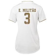 Adidas 2019/20 real madrid home soccer jersey hazard 7 champions league patches. Adidas Women S 19 20 Real Madrid Eder Militao Home Jersey W Champions Soccer Wearhouse